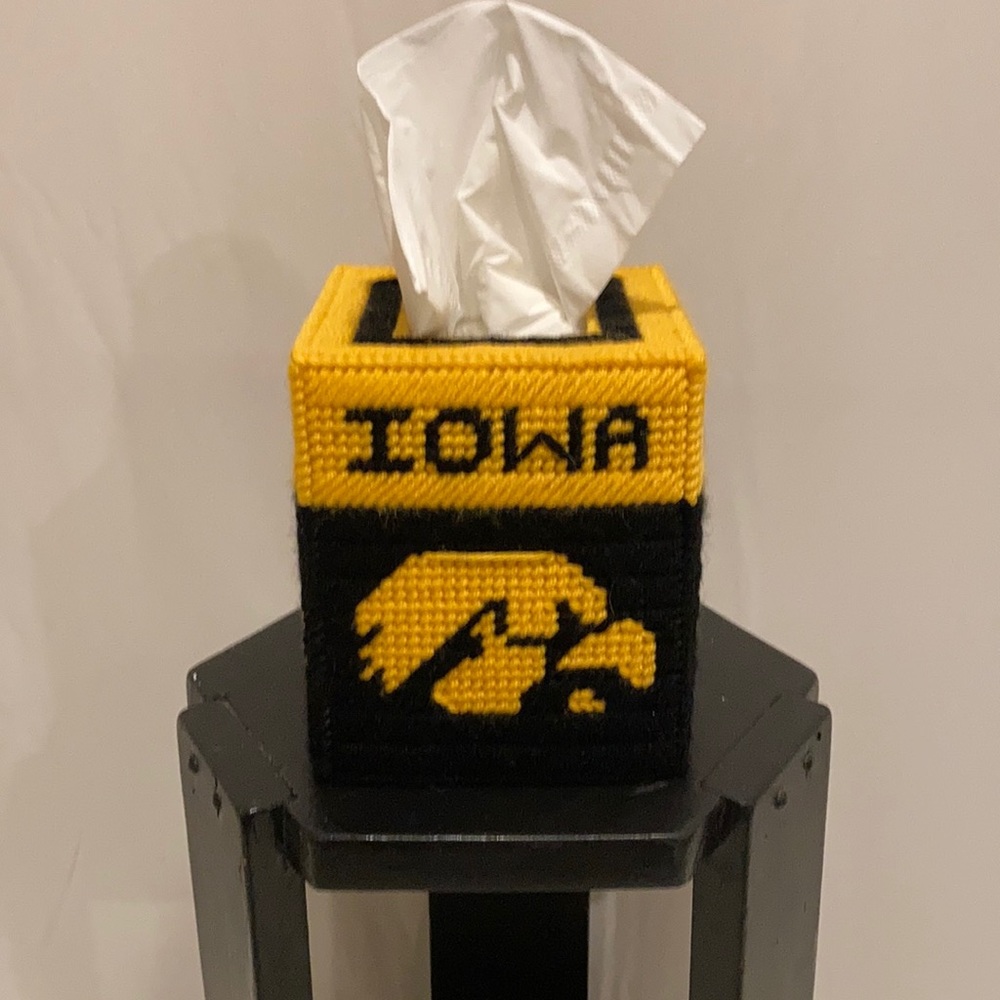 Last one! Handmade Iowa Hawkeyes Tissue Box Cover